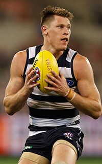 markblicavsruck300.jpg Geelong utility Mark Blicavs is a dan of the bounce - ${keywords}